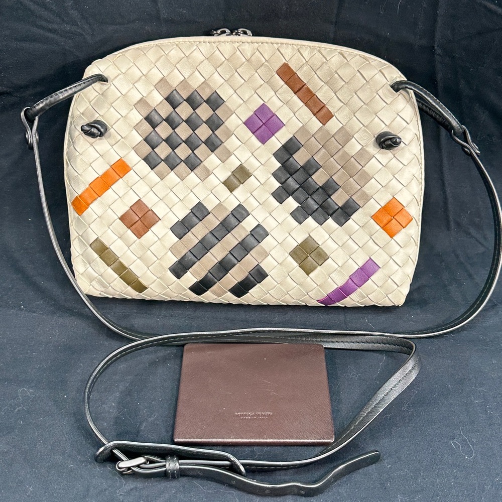 Bottega Veneta Nodini Woven Abstract Intrecciato Leather Crossbody Shoulder Bag